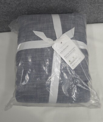 Pottery Barn Seaton Textured Curtain 100x108 Blackout Lining 3 in 1 Pole Top NEW-image