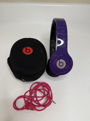 Beats by Dr. Dre Solo HD Wired Headband Headphones Purple w/ Case TESTED-image