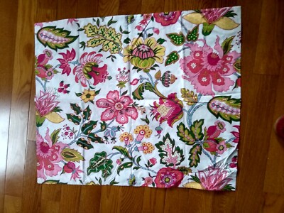 Retired Pottery Barn Pink Floral Flowers Palampore Portugal EUC Standard Sham-image