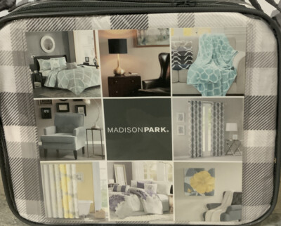 🏯 Madison Park Prewitt  Reversible Duvet Cover Set Gray Plaid (Full/Queen)🆕-image