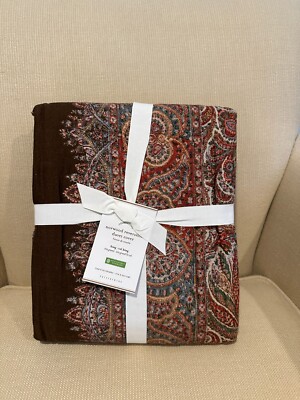 NEW Pottery Barn Norwood Reversible Paisley KING / CAL KING Duvet Cover ~ Multi-image