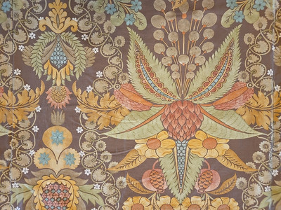 Pottery Barn Euro Sham Brown Beige Floral Caesarea Reversible -image