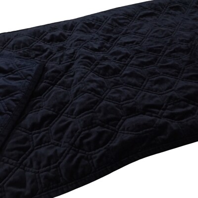 Madison Park King Size Pillow Shams Set Of 2 Navy Blue Velvet Like Polyester-image
