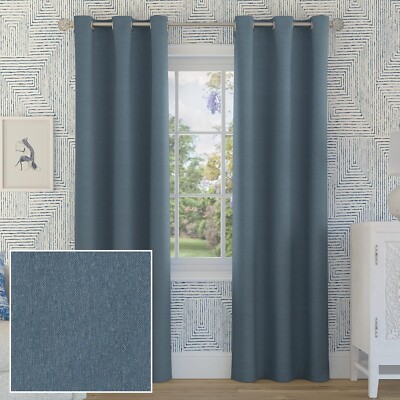 Sun Zero Tulare 100% Blackout Heathered Texture Thermal Grommet Curtain...-image