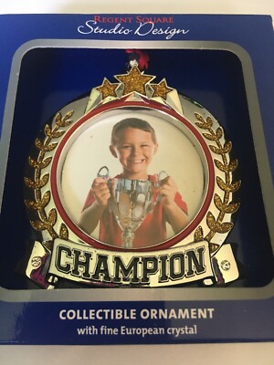 REGENT SQUARE STUDIO DESIGN CHAMPION FRAME ENAMEL CHRISTMAS HOLIDAY ORNAMENT-image