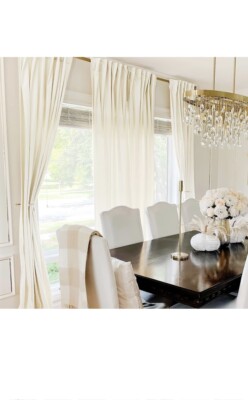 Nice town ivory White Blackout Curtains, (2) Thermal Insulated. 52”wide 144”Long-image