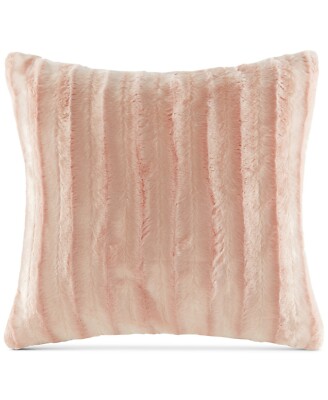 Madison Park Duke Ribbed Faux Fur Decorative Pillow 20 X 20 T410852-image