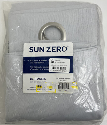 Sun Zero Riley White Kids' Bedroom Blackout Grommet Top Curtain Panel 40x95 NEW-image