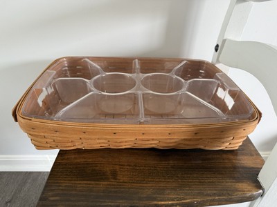 Longaberger Hostess Chip-Dip Basket & 10 Way Divider & 1 Undivided  Protector-image