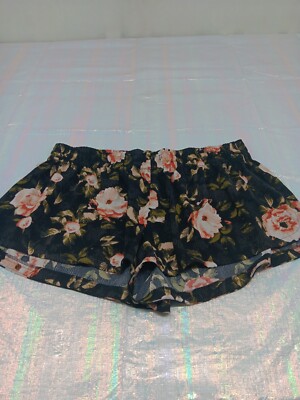 DIP Size 2X Womens Black Multicolor Floral Stretch Waist Sleepwear Shorts-image