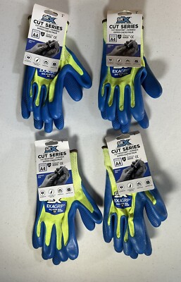 New! 4 Pair, A4 Cut Resistant Dip Coated Gloves GRXCUT Size Large, TOUGH-image