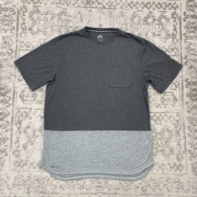 Nike SB Dri Fit T Shirt Mens Skyline Dip Gray Pocket Skateboard Tee Size Large-image