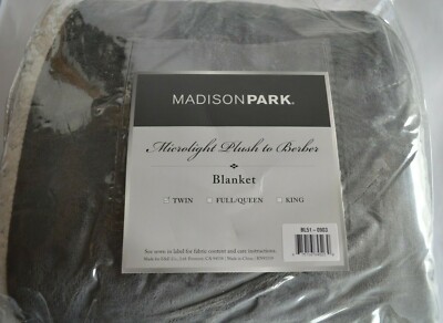 Madison Park Twin Blanket Microlight Plush to Berber 66