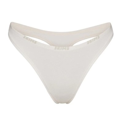 NWT SKIMS Cotton Logo Dipped Thong Marble Large-image