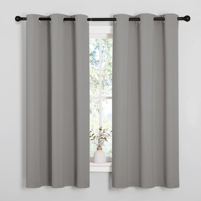 Blackout Curtains 63 inches Long, Thermal Insulated Solid Grommet Top Blackou...-image