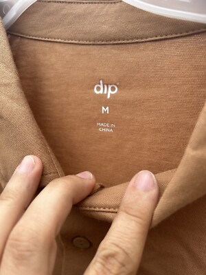 Dip  long sleeve t shirt men With collar button up Size L Men’s-image