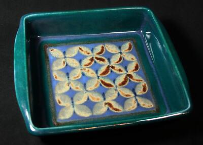 HTF Vintage CG Salt Glaze Studio  Pottery Butterfly Square Baking Dish-image