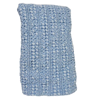 Pottery Barn Honeycomb Waffle Weave Cotton Sham Standard Chambray Blue EUC-image