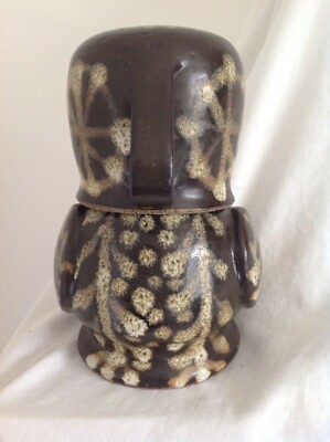Studio Slipware Pottery Owl Shaped Jug and Cup-image