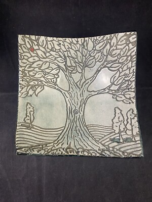 Ben Behunin Studio Pottery Tree Trinket Candy Square Bowl-image