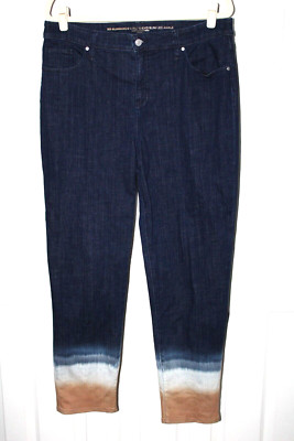 So Slimming by Chico's Girlfriend Ombre Dip Dye Ankle Jeans Women Size 2R = 12R-image