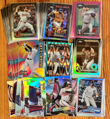 2024 Topps Chrome Inserts Autos X-Refractor Pink Prism Sepia Raywave - U-PICK-image