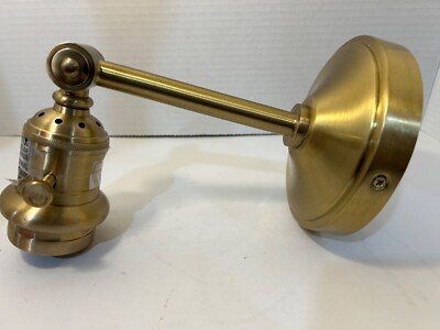 Pottery Barn PB Classic Straight Arm Sconce Light Kit Single Antique Brass New-image