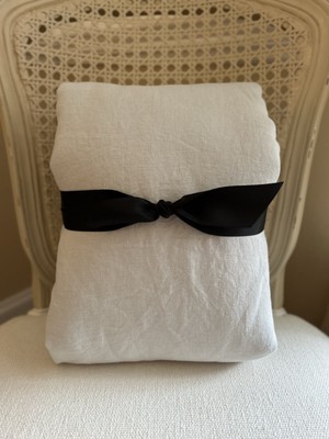 Pottery Barn Belgian Flax Linen FULL/QUEEN Duvet Cover Soft Gray PRE-OWNED-image