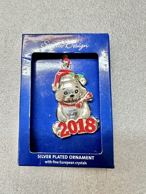regent square ornament Studio Design 2018 Teddy Bear Silver Plated Ornament -image