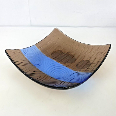GABET STUDIO ART FUSED GLASS DISH Bowl Trinket Mid Century Modern Style Gift-image