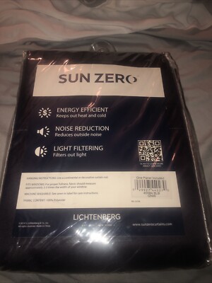 Sun Zero Energy Efficient Room Darkening Curtain Single Panel 40