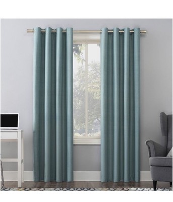 Pair Sun Zero Thermal Insulated 100% Blackout Grommet Curtain Panels 50