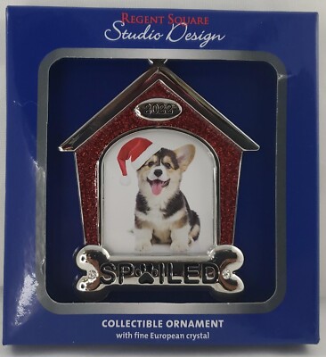 Regent Square Studio Design 2022 'Spoiled' Dog Photo Frame Ornament w/ Crystals-image