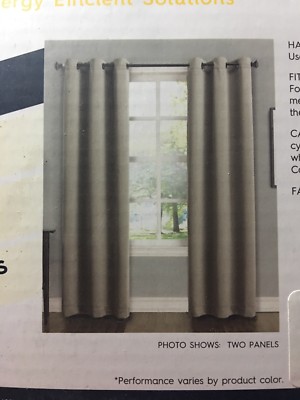 Sun Zero Fulton Room Darkening Curtains, Grommet,  2 Panels, 40x84 Tan Taupe-image