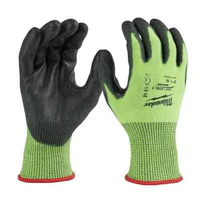Milwaukee  High Visibility Cut Level 5 Polyurethane Dipped gloves FREE SHIPPING-image