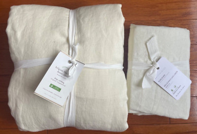 NEW Pottery Barn Belgian Flax Linen Duvet Cover King Duvet Cover+Two Pillowcases-image