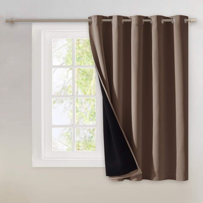Thermal Insulated 100% Blackout Curtain, Noise Reducing Performance Grommet S...-image