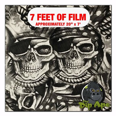 Hydrographic film Large Pirate Skulls hydro dipping 7' x 20