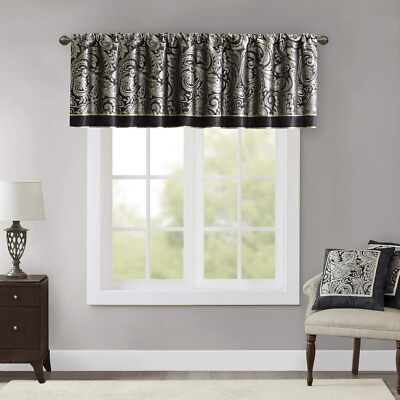 3 Pack Madison Park Aubrey Jacquard Rod Pocket Valance 50X18