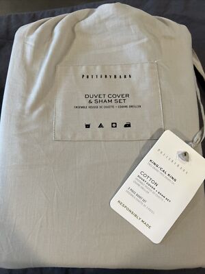 pottery barn 3 PC Duvet + Shams King #6255-image
