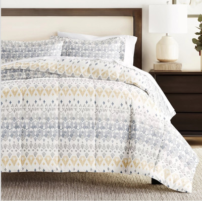 Home Collection Mayan Stamped Down-Alternative Comforter Set Full/Queen New •-image