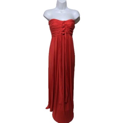 NWT Catwalk Studio Strapless Maxi Dress Womens L Coral Roman Elegant   #4900-image