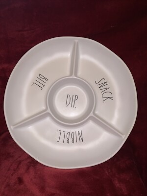 Rae Dunn Melamine Chip & Dip Serving Platter  12 3/4” Diameter-image