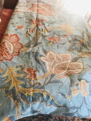 Pottery Barn Cynthia Palampore Floral Duvet Cover Blue Queen 2 Euro Sham Rare🦩-image