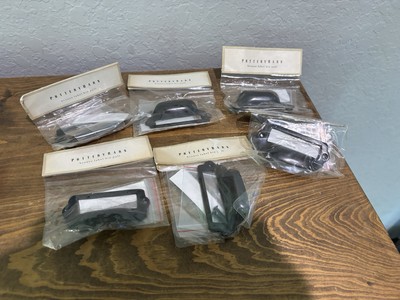 Pottery Barn Lot of 6 Bronze Drawer Label Bin Pulls New Old Stock-image