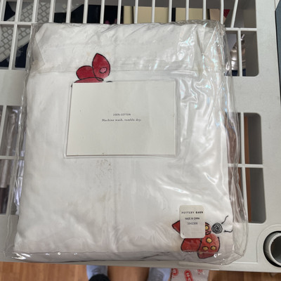 Pottery Barn Lady Bug Duvet With Embroidery King -image