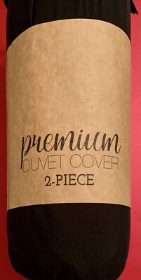 Premium Microfiber Black 2 Piece Twin/Twin XL Duvet Cover / Pillow Sham Set-image