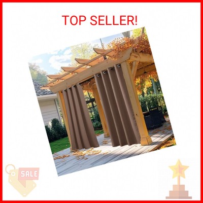 NICETOWN Gazebo Curtain Outdoor Waterproof 108 inches Long, Indoor Room Darkning-image