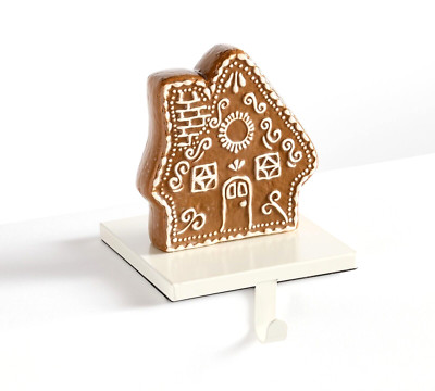 Pottery Barn Brass Gingerbread House Stocking Holder BRAND NEW-image