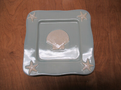 Home Studio SHORELINE COLLECTION Square Salad Plate Aqua 9